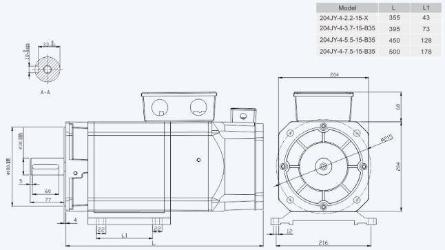 Installation Dimension Unit=mm204sp