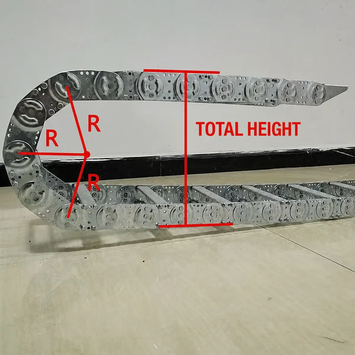 กระดูกงูแบบเหล็กร้อยสายไฟ Steel Cable Drag Chain ขนาด 25 x 80 mm 5 Drag 3
