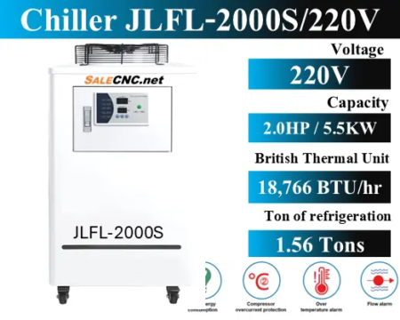 Chiller Water Cooling เครื่องชิลเลอร์ เครื่องทำความเย็น JLFL-2000S 1 Chiller JLFL 2000S