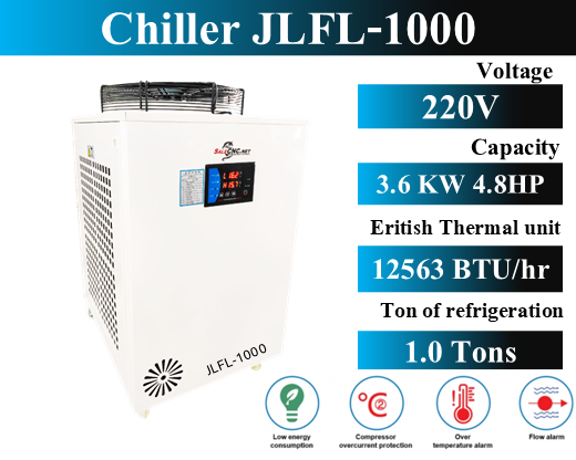 Chiller Water Cooling เครื่องชิลเลอร์ เครื่องทำความเย็น JLFL-1000 1 Chiller Water Cooling เครื่องชิลเลอร์ เครื่องทำความเย็น JLFL-1000