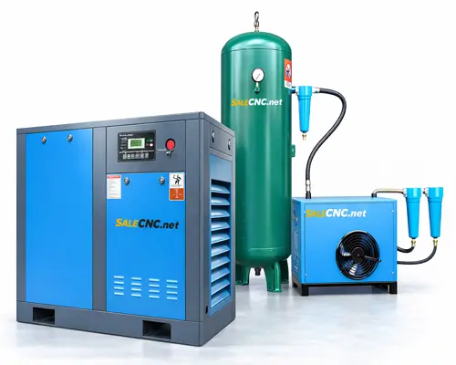 ชุด Air compressor 37KW 50HP + Air dryer + Gas storage tank + Filter 3 ตัว + อุปกรณ์เสริม