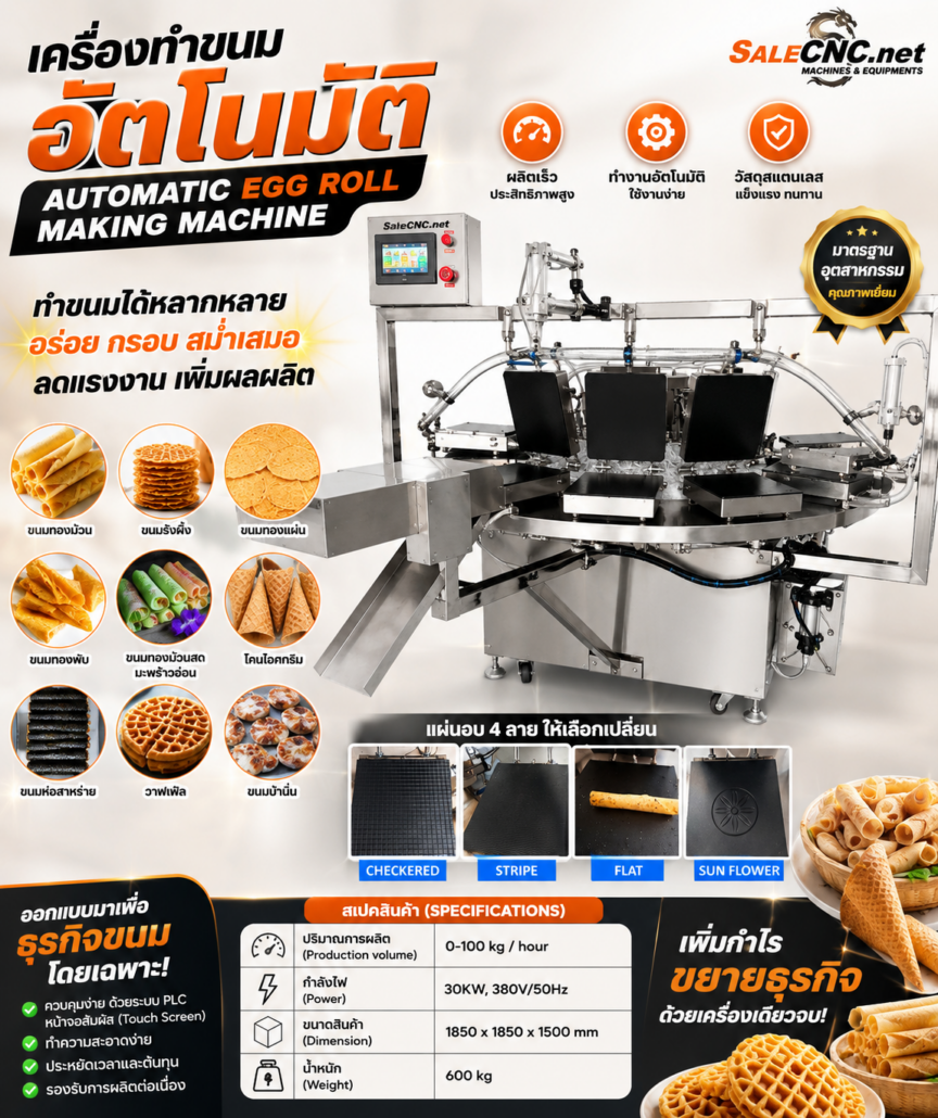 Automatic Egg Roll Making Machine เครื่องทำทองม้วน ระบบอัตโนมัติ 12 หัวคู่ 7 f283f154 b7d3 4ae2 8be2 e1fe2153878d