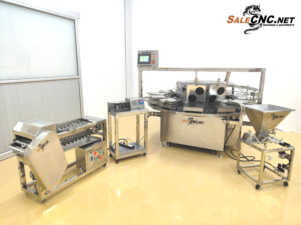 Automatic Egg Roll Making Machine เครื่องทำทองม้วน ระบบอัตโนมัติ 8 หัวคู่ 4 ชุดเครื่องทำขนมทองม้วน