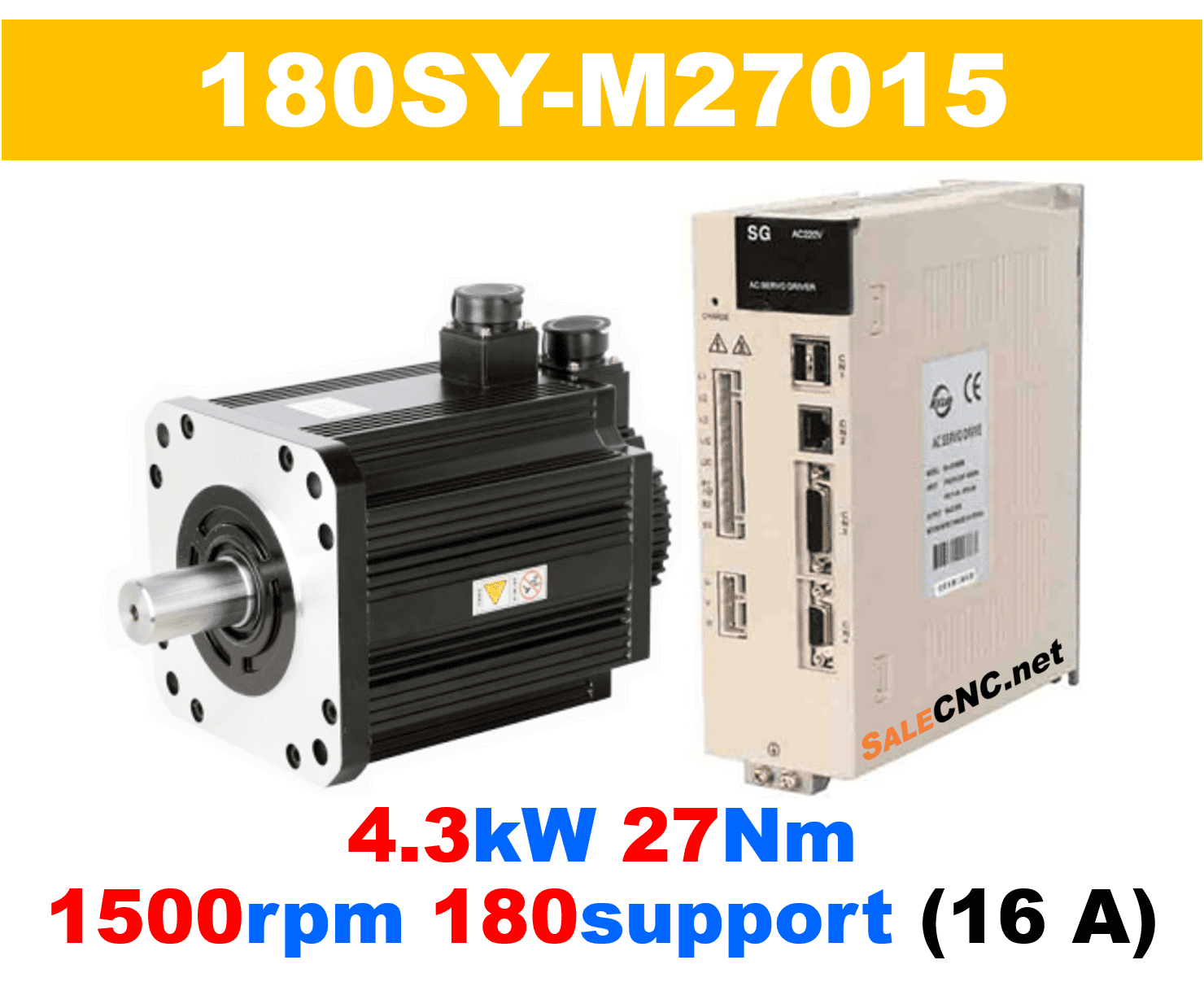 เซอร์โวมอเตอร์ไดร์ Servo Motor & Drive 4.3KW 27Nm 1500rpm 180support 1 เซอร์โวมอเตอร์ไดร์ Servo Motor & Drive 4.3KW 27Nm 1500rpm 180support