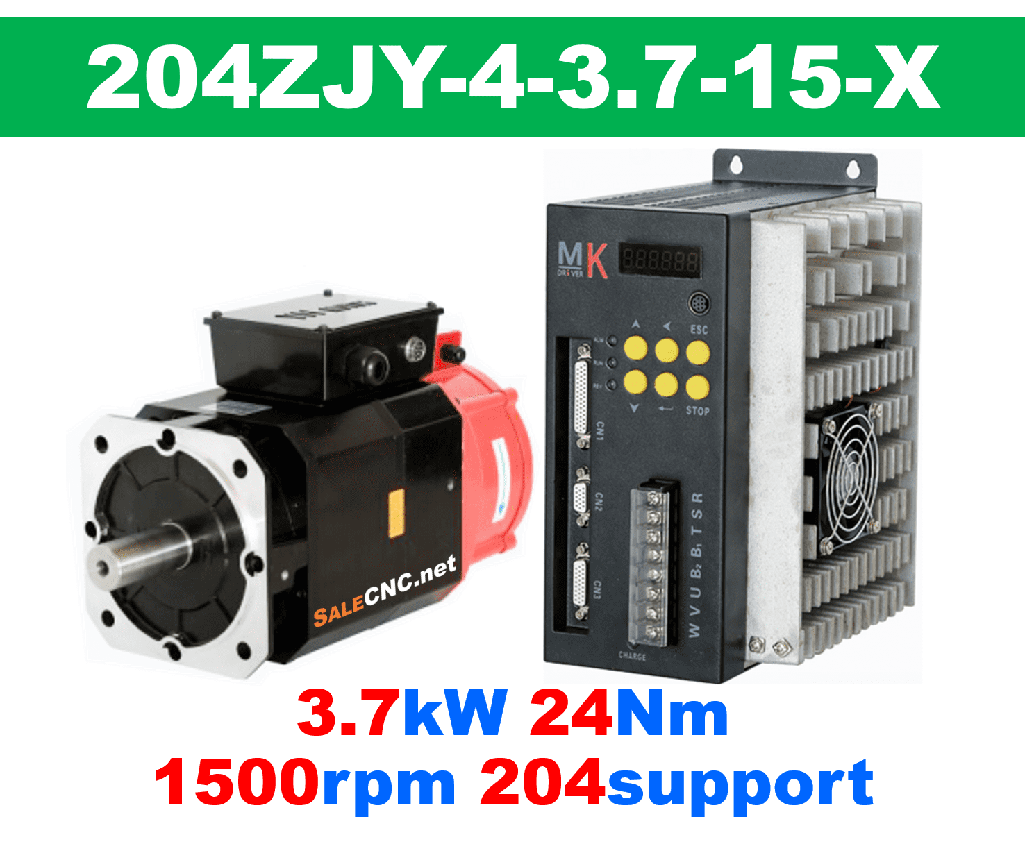 เซอร์โวมอเตอร์ไดร์ Servo Motor & Drive 3.7KW 24Nm 1500rpm 204support 1 เซอร์โวมอเตอร์ไดร์ Servo Motor & Drive 3.7KW 24Nm 1500rpm 204support