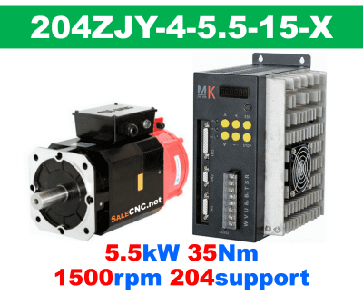 Servo Motor&Drive 33 เซอร์โวมอเตอร์ไดร์ Servo Motor & Drive 5.5KW 35Nm 1500rpm 204support