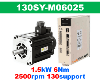 Servo Motor&Drive 24 เซอร์โวมอเตอร์ไดร์ Servo Motor & Drive 1.5KW 6Nm 2500rpm 130support