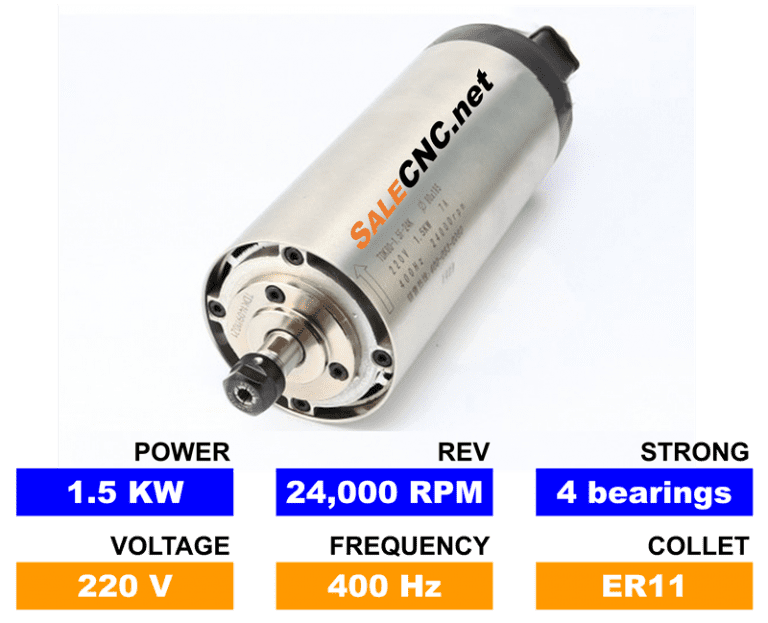 High-Speed Spindle, 1.5KW, 24,000 RPM, ER11 Collet