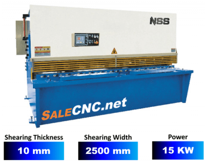 เครื่องตัดแผ่นเหล็กแบบไฮดรอลิก ยาว 2500 มิลลิเมตร หนา 10 มิลลิเมตร Hydraulic CNC Pendulum Plate Shears QC12Y/QC12K