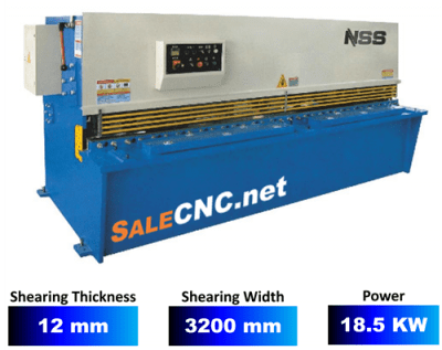 เครื่องตัดแผ่นเหล็กแบบไฮดรอลิก ยาว 3200 มิลลิเมตร หนา 12 มิลลิเมตร Hydraulic CNC Pendulum Plate Shears QC12Y/QC12K