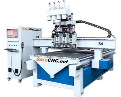 CNC Router milling Model S4 Tool Change 6KW x 2 heads, 3.5KW x 2 heads