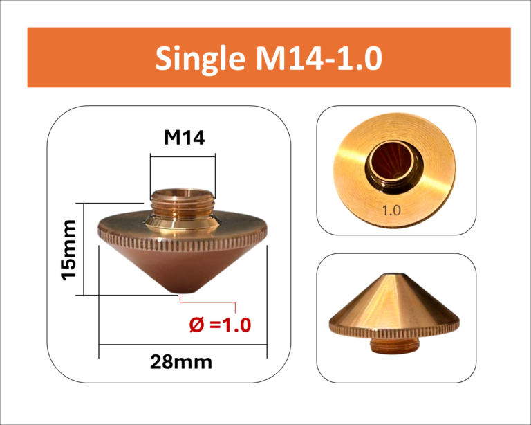 Fiber Laser Cutting Machine Nozzle – M14-1.0mm (Single)