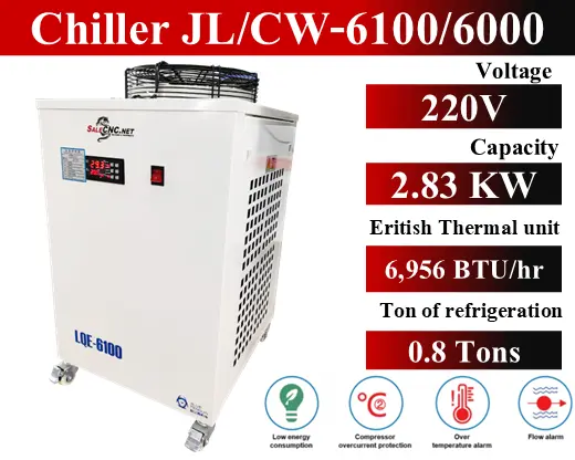 Chiller Water Cooling เครื่องชิลเลอร์ JL-6100,CW-6100,LQE-6100