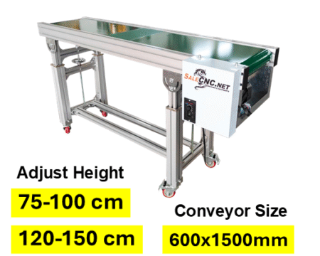 Conveyor Belt PVC 600x1500 mm สายพานลำเลียง ปรับระดับความสูงได้ 1 PVC ปรับความสูงได้ 2