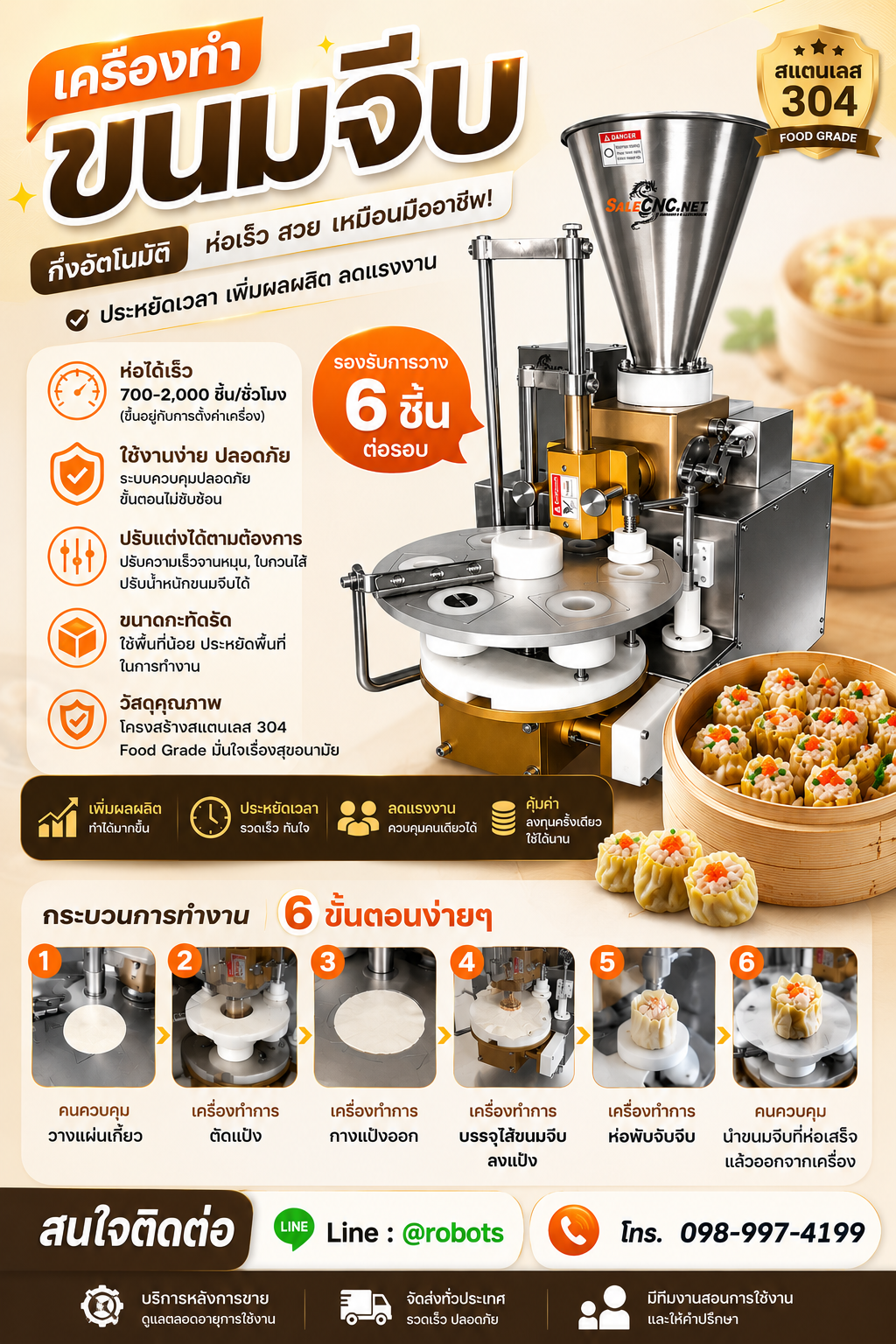เครื่องทำขนมจีบ เครื่องห่อขนมจีบ ติ่มซำ กึ่งอัตโนมัติ Semi-Automatic Shumai Machine 3 0d525339 2790 4bea ba78 cfe6b09b7c68