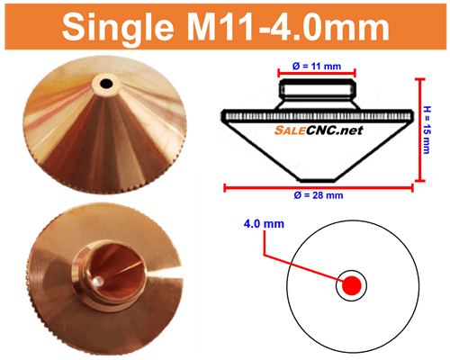 Laser Nozzle M11-4.0mm (Single) หัวตัดไฟเบอร์เลเซอร์ 1 Laser Nozzle M11-4.0mm (Single) หัวตัดไฟเบอร์เลเซอร์