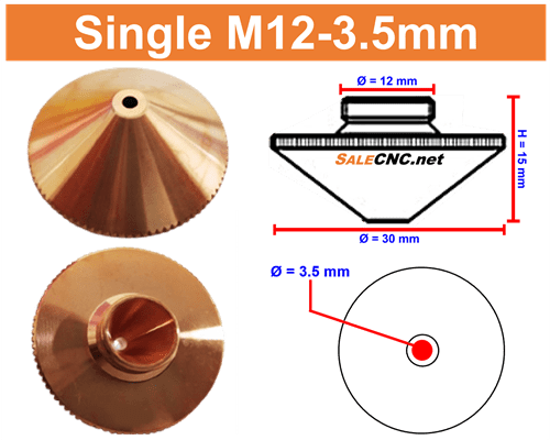 Laser Nozzle M12-3.5mm (Single) หัวตัดไฟเบอร์เลเซอร์ 1 Laser Nozzle M12-3.5mm (Single) หัวตัดไฟเบอร์เลเซอร์