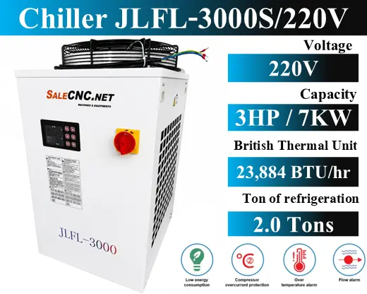 Chiller Water Cooling เครื่องชิลเลอร์ เครื่องทำความเย็น JLFL-3000 / 220V