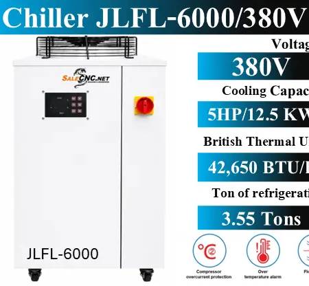 Chiller Water Cooling เครื่องชิลเลอร์ เครื่องทำความเย็น JLFL-6000/380V 52 Chiller JLFL