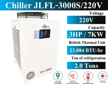 Chiller Water Cooling เครื่องชิลเลอร์ เครื่องทำความเย็น JLFL-3000 / 220V 1 Chiller JLFL3000 2