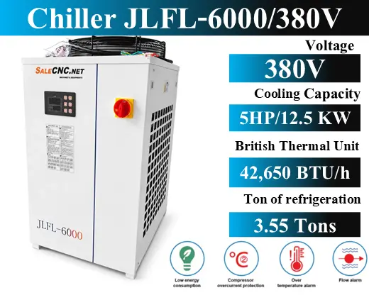 Chiller Water Cooling เครื่องชิลเลอร์ เครื่องทำความเย็น JLFL-6000/380V
