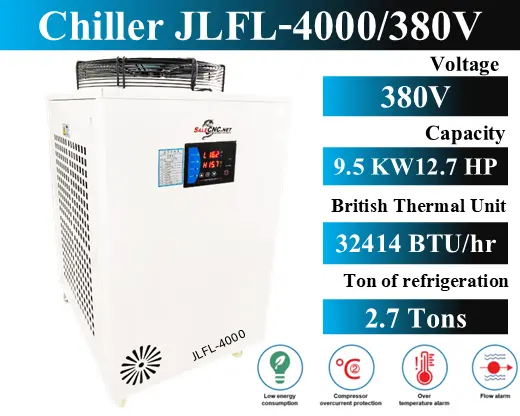 Chiller Water Cooling เครื่องชิลเลอร์ เครื่องทำความเย็น JLFL-4000 / 380V