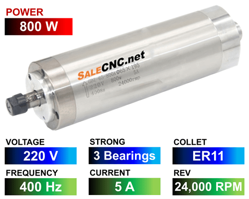 Water Spindle 800W/220V LA-0800-220V-3B-ER11-SKF 1 Water Spindle 800W/220V LA-0800-220V-3B-ER11-SKF