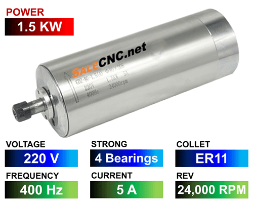 Water Spindle 1.5KW/220V LA-1500-220V-4B-ER11-SKF 1 Water Spindle 1.5KW/220V LA-1500-220V-4B-ER11-SKF