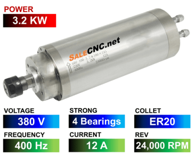 Spindle Motor&Drive 40 Water Spindle 3.2KW/380V LA-3200-380V-4B-ER20-SKF