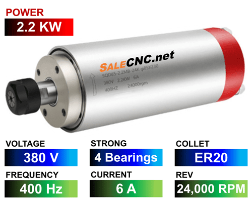 Water Spindle 2.2KW/380V LA-2200-380V-4B-ER20 1 Water Spindle 2.2KW/380V LA-2200-380V-4B-ER20