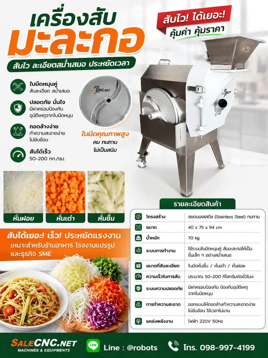 เครื่องสับมะละกอ หั่นมะละกอ หั่นเส้นฝอย Papaya Chopper, Papaya Cutting Machine 3 673d6e54 4743 42dc bb07 1b22b31e5fd9