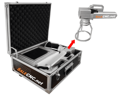 เครื่องเลเซอร์มาร์คกิ้ง 50W Fiber Laser Engrave แบบพกพา (Portable) คอมพิวเตอร์ในตัว Computer included