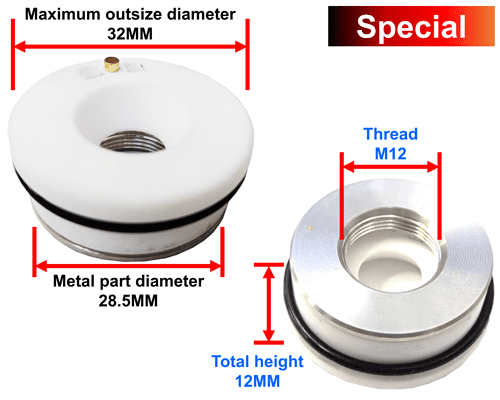 Ceramic Ring for CNC Laser CO2 + Fiber D32/28.5mm M12 1 Ceramic Ring for CNC Laser CO2 + Fiber D32/28.5mm M12