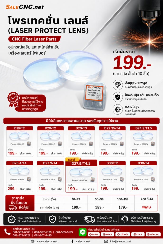 Laser Protection Lens, Power ≤ 6000W – D25.4/T4 7 6kw