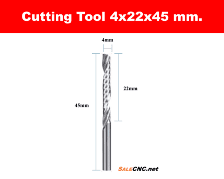 ดอกตัด CNC 4x22มม. คาร์ไบด์ สำหรับเครื่อง CNC