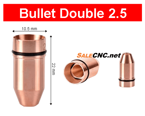 Laser Nozzle Bullet-2.5mm (Double) หัวตัดไฟเบอร์เลเซอร์ 1 Laser Nozzle Bullet-2.5mm (Double) หัวตัดไฟเบอร์เลเซอร์