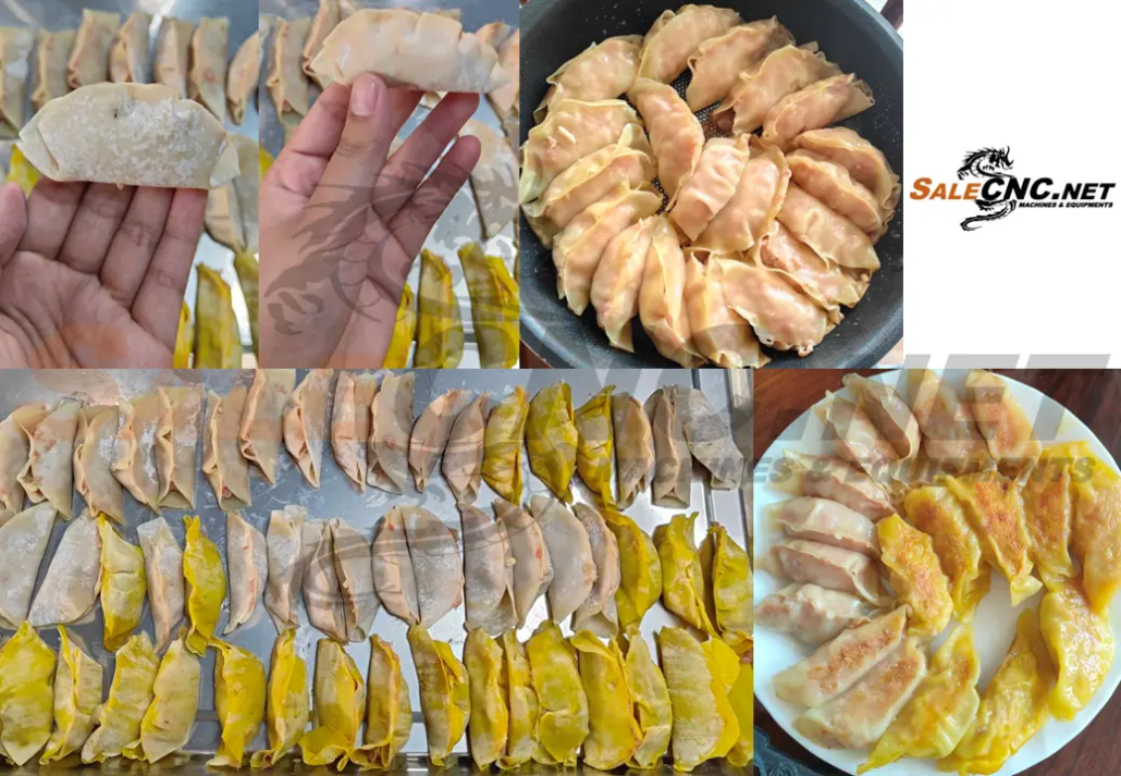 เครื่องทำเกี๊ยว เครื่องห่อเกี๊ยวซ่า Commercial Dumpling Machine 16 ตัวอย่างชิ้นงานเครื่องเกี้ยวซ่า