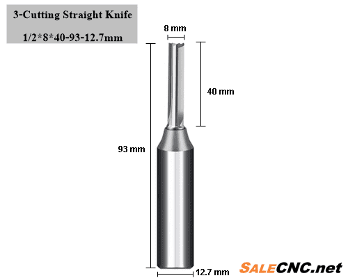 Cutting Straight Knife 1/2 x 8 x 40-93-12.7mm