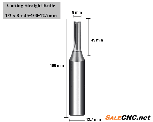 Cutting Straight Knife 1/2 x 8 x 45-100-12.7mm
