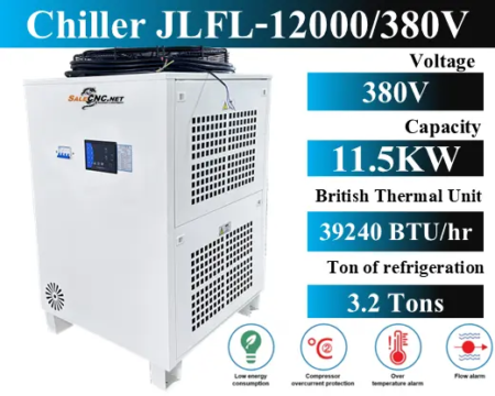 Chiller Water Cooling เครื่องชิลเลอร์ เครื่องทำความเย็น JLFL-12000 / 380V 1 Chiller JLFL