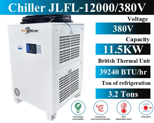 Chiller Water Cooling เครื่องชิลเลอร์ เครื่องทำความเย็น JLFL-12000 / 380V