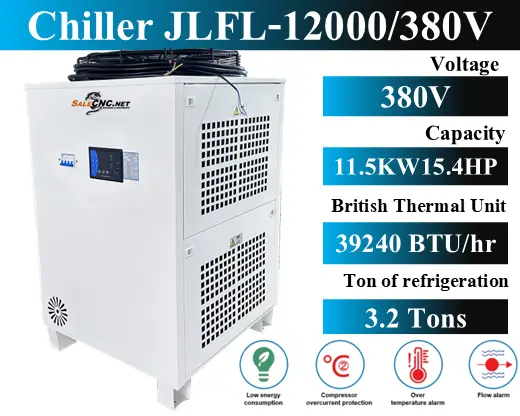 Chiller Water Cooling เครื่องชิลเลอร์ เครื่องทำความเย็น JLFL-12000 / 380V