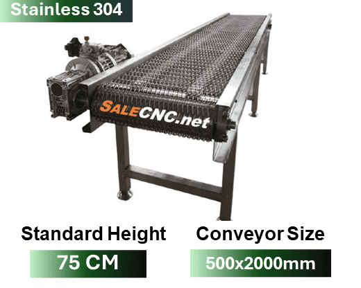 Conveyor Belt Steel Mesh แบบเหล็กตาข่าย 500x2000x750 mm Stainless 304 1 Conveyor Belt Steel Mesh แบบเหล็กตาข่าย 500x2000x750 mm Stainless 304