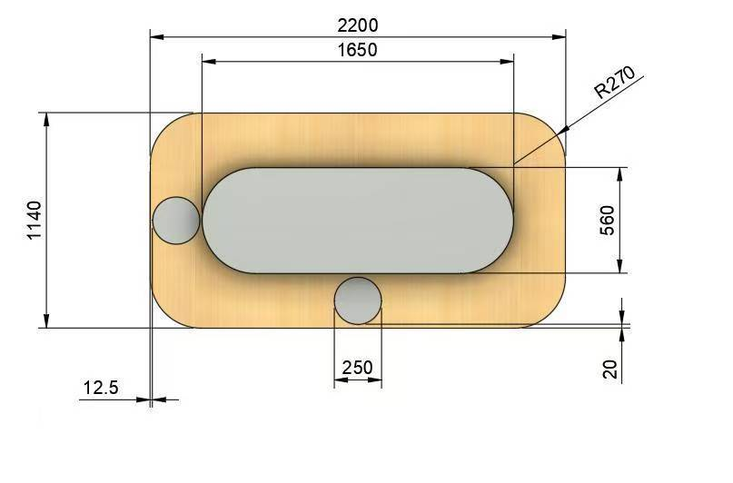 Turntable Conveyor 560x1600 mm Silver 4 Size table