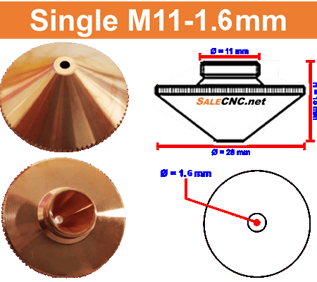 Laser Nozzle M12 1.5mm Single
