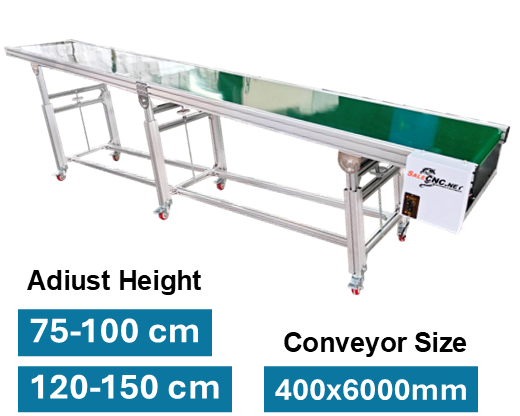 Conveyor Belt PVC 400×6000 mm ปรับระดับความสูงได้ 1 Conveyor Belt PVC 400×6000 mm ปรับระดับความสูงได้
