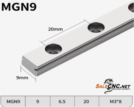 Linear Rail HG9 - 300mm Length 1 9mm 300mm