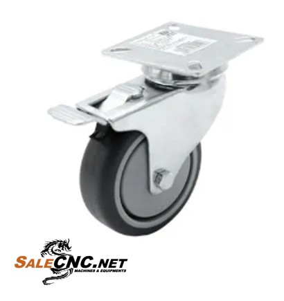 ล้อ TPR แบบแป้นหมุนได้ มีเบรก รุ่น 3004 75 ขนาด 7.5 ซม