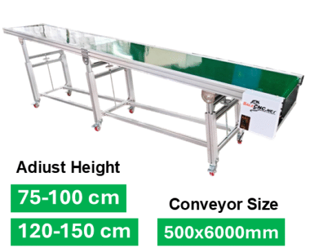 Conveyor Belt PVC 500x6000 mm สายพานลำเลียง ปรับระดับความสูงได้ 1 PVC ปรับระดับได้ 8