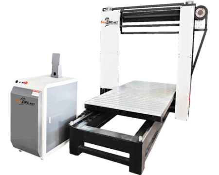 CNC saw cutting machine for Foam, EVA, PU Foam 1200x2000x1000 mm with Dust Collector 1 เครื่องตัดโฟรม 400 500